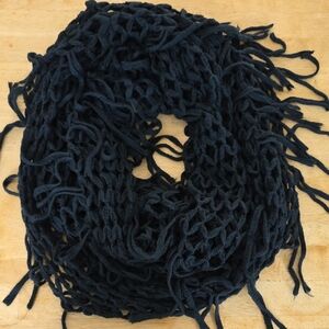 Crochet Navy Blue Infinity Scarf